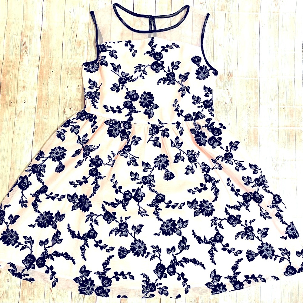 Pink & Black Girls Formal Dress